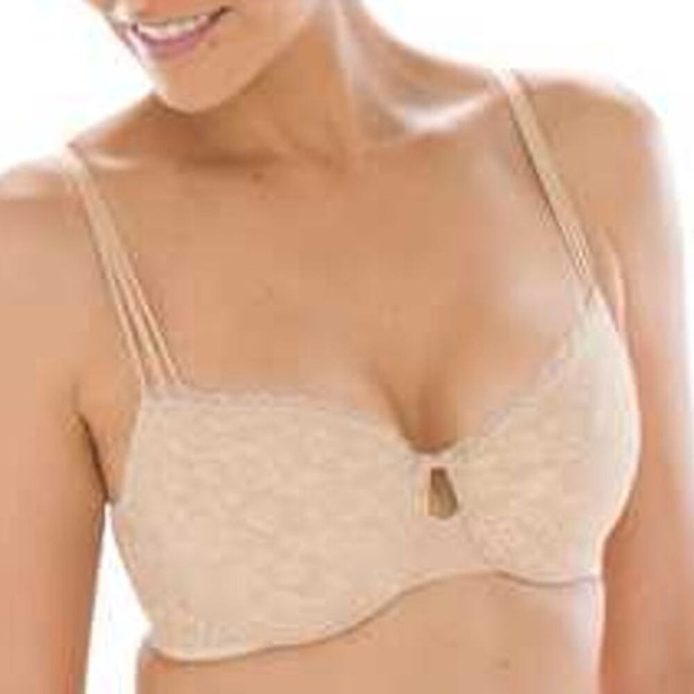 Soma Enticing Lift Balconette Bra 38B Nude‎ Lace Underwire Push‑Up Style 0516